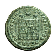 Roman Coin Constantine II Thessalonica Follis AE19mm Bust / Camp Gate 04234 - £23.60 GBP