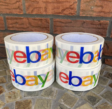 4 Rolls EBay Logo Branded Shipping Tape 2&quot; Packaging Tape 75 Yards Each Four - £14.98 GBP