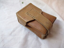 Yugoslav army leather ammo single belt pouch military JNA Communist light - $12.00+