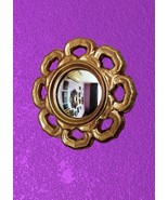 Handmade Witch's Eye Mirror: Gold Floral Resin Frame, Mystical Home Decor - $82.00
