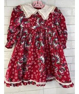Vtg Mousefeathers Boutique Sz 4T Floral Dress Collared Full Buttons Eyel... - £19.61 GBP