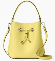 Kate Spade Eva Small Bucket Yellow Limelight Leather WKRU6736 NWT $329 Ret FS Y - £89.99 GBP