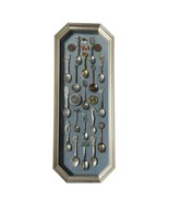 Wall Art Custom Shadowbox Frame Vintage Travel Souvenir Spoons Coins Tokens - $108.95 CAD