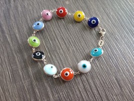 925 Sterling Silver All Seeing Eye 7.5&quot; Bracelet Free Shipping - $24.99