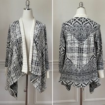 Anthropologie Tiny Black Cream Southwestern Pattern Waterfall Open Cardi... - $455.32 MXN