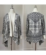 Anthropologie Tiny Black Cream Southwestern Pattern Waterfall Open Cardi... - $451.12 MXN