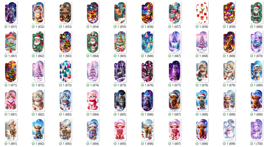 Winter Christmas Paperclip Design Clipart 100 PNG Digital Download Bundle 6 Item image 15