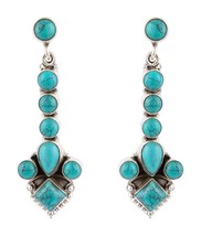 turquoise jewelry native american Earrings Sterling Silver - £54.18 GBP