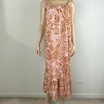 UGG Koolaburra Tropical Leaf Leaves Print Pink Brown Women&#39;s L Lounge Dress - £30.56 GBP