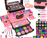 Kids Makeup Kit for Girls, Princess Real Washable Pretend Play Cosmetic ... - $29.77