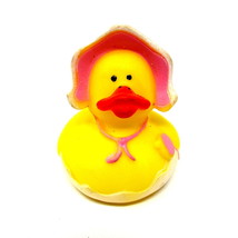 Baby Girl Rubber Duck 2&quot; Pink Bonnet Announce Pregnancy Shower Favor Squirter - £6.73 GBP