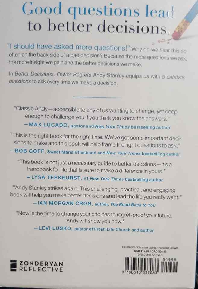 Better Decisions, Fewer Regrets Andy Stanley ( LOL BK-1) Item image 2