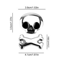  skull emblem skull crossbone pirate car 3d emblem chrome metal badge sticker decal for thumb200