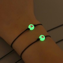 COCONAL 2Pcs Couple Promise Bracelets Friendship Matching Bracelet Luminous Love - $17.79