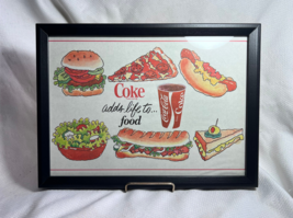 Vtg Coke Coca-Cola Adds Life To Food... Original Placemat Framed 15.5&quot; x 11.5&quot; - £23.94 GBP