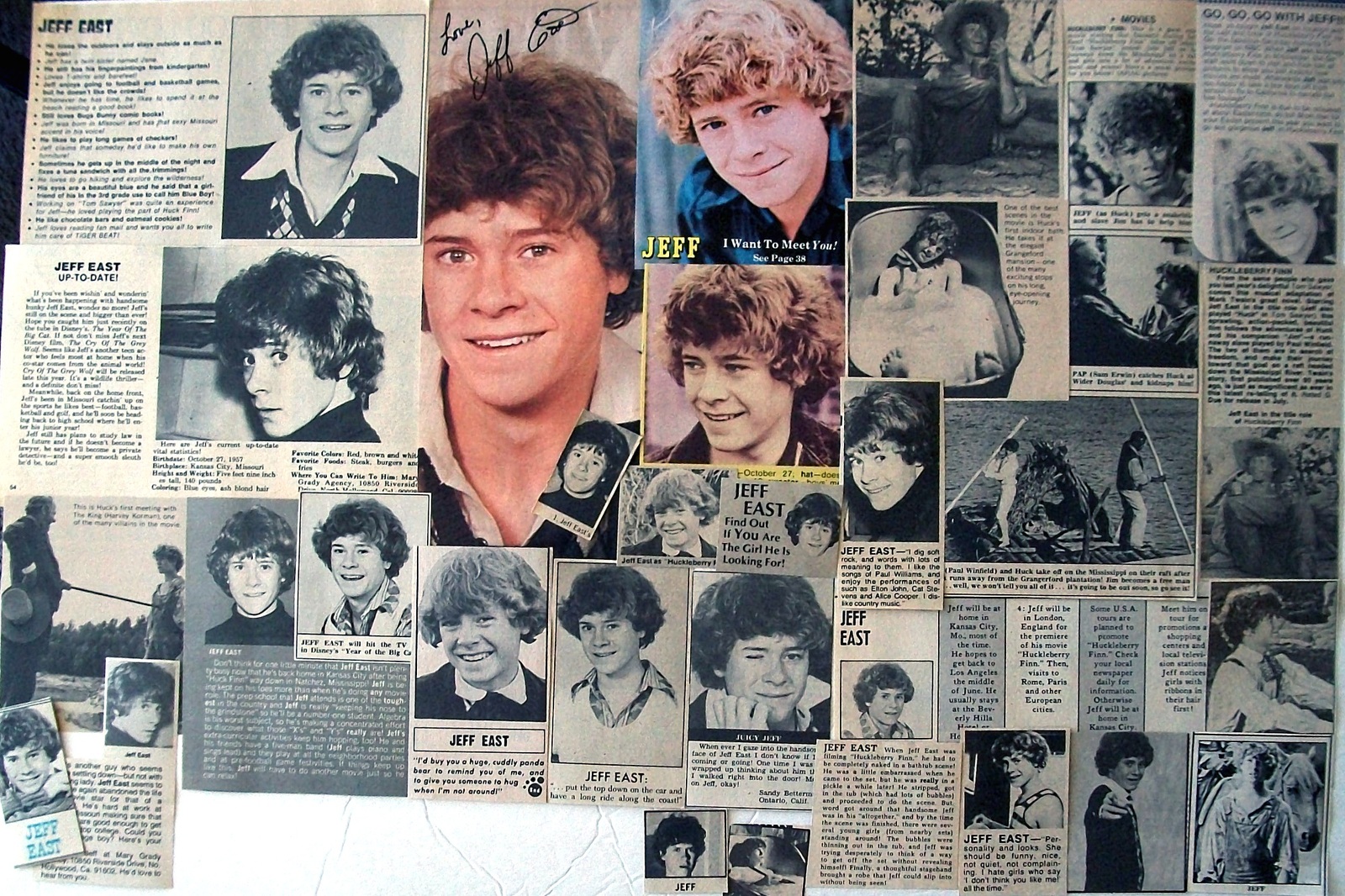 JEFF EAST ~ Twenty-Nine (29) Color and B&amp;W Vintage CLIPPINGS from 1973-1976 - $5.82