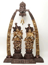 35&quot; Radha-Krishna Within An Aureole Engraved With Krishnaleela Episode |HANDMADE - £1,917.29 GBP