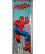 1987 Amazing Spider-Man DOOR poster:Vintage Marvel Comics 74x26 Spiderman pin-up - $250.46