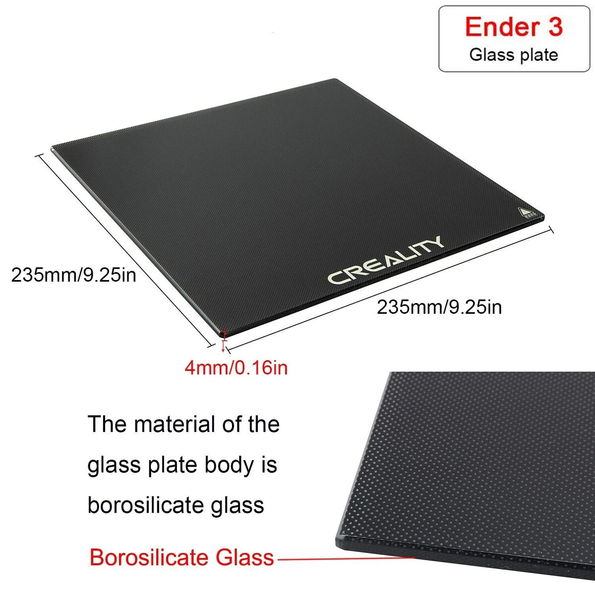 Creality 3D Printer Carbon Silicon Crystal Tempered Glass Plate 235 x 23... - $11.99 Creality 3D Printer Carbon Silicon Crystal Tempered Glass Plate 235 x 23... - $11.99