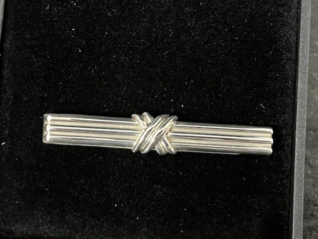 Tiffany & Co Vintage Sterling Silver Signature X Tie Tack Clasp Bar - Classy! - $335.00