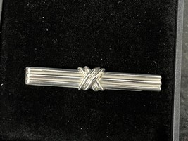 Tiffany &amp; Co Vintage Sterling Silver Signature X Tie Tack Clasp Bar - Cl... - £267.73 GBP