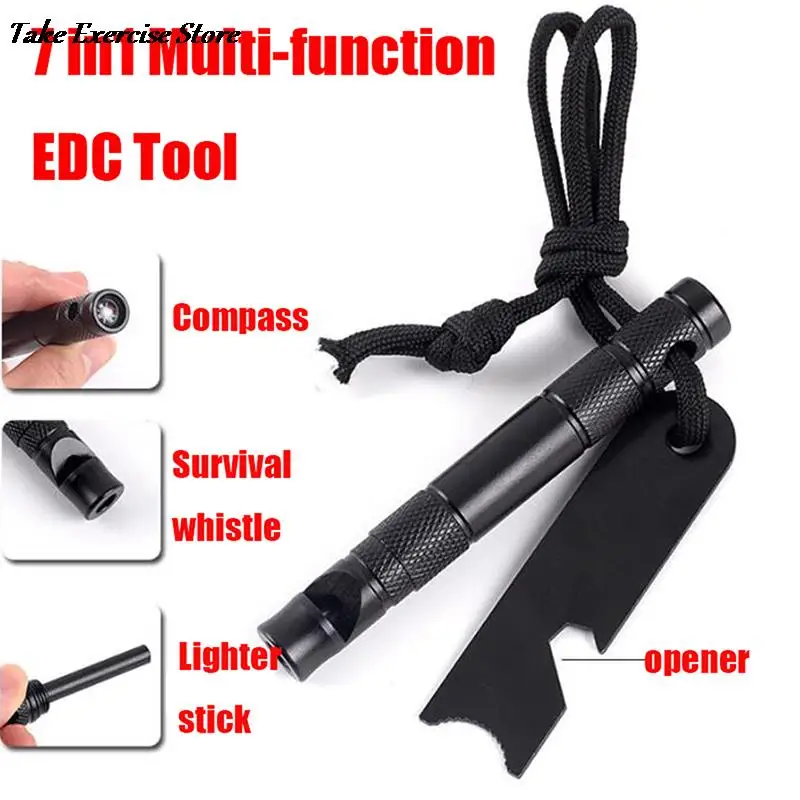 7-IN-1 MultiFunction Portable Outdoor Survival EDC Tool Emergency - £10.67 GBP