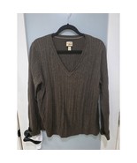 Vintage Bass Heritage Collection Brown V-Neck Sweater XL 100% Cotton EUC - $24.00