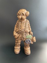 Vintage Mid Century 12&quot; Ceramic Hobo Clown Figurine Sculpture - £35.97 GBP