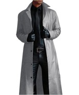 Leather Stylish Men Trench Coat Gray Handmade New Lambskin Fashionable S... - $3,229.21 MXN+