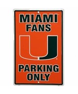 Miami Fans Parking Only Aluminum Wall / Man-cave Sign 12&quot;X18&quot; - £12.75 GBP