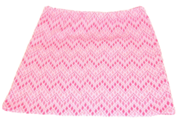 Vtg Handmade Polyester Pink diamond Chevron Geo mod A-line skirt Sz L 34... - £11.81 GBP