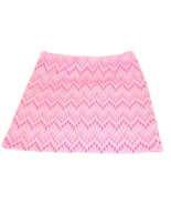 Vtg Handmade Polyester Pink diamond Chevron Geo mod A-line skirt Sz L 34... - £11.57 GBP