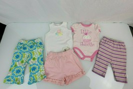 Baby Girl 5 Piece Summer Clothes Lot Set Carters Okie Dokie 3-6 - £11.89 GBP