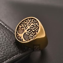 Tree of Life Signet Ring, Family Tree Ring, 925 Sterling Silver, Statement Ring - £55.63 GBP