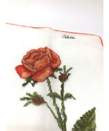 Vintage Handkerchief Hankie Colette Signed White Roses Floral Flower 50s... - $14.89