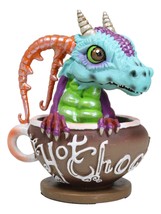 Whimsical Hot Chocolate With Rupert Drake Baby Dragon In Saucer Cup Figurine - £23.91 GBP