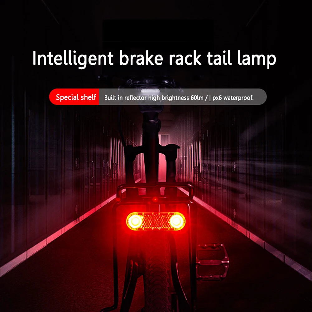 LED Bike Luggage Rack Taillight USB Charging Bicycle Rear Seat Reflective Lights - £18.55 GBP+