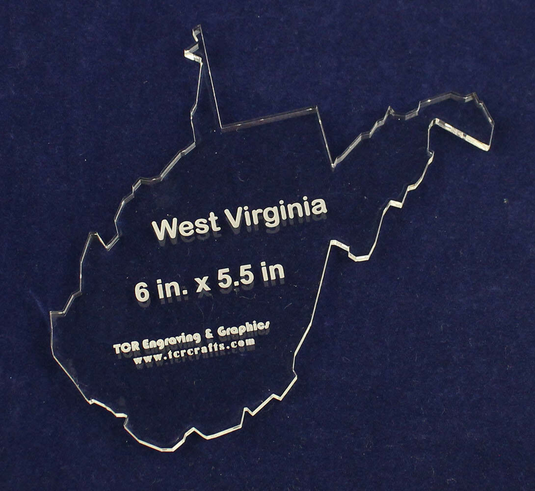 Primary image for State of West Virginia -6" x 5.5"  1/4" Quilt Template- Acrylic - Long Arm/ Sew