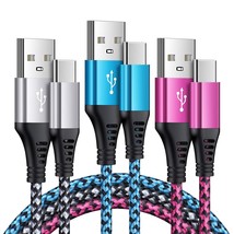 Samsung Type C Charger Cable 3Pack Nylon Braided Usb A To Usb C Cable 6F... - £14.15 GBP