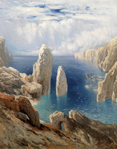 Art Giclee Printed Oil Painting Print Malta&#39;s rocky coast Classical Canvas - £6.04 GBP+