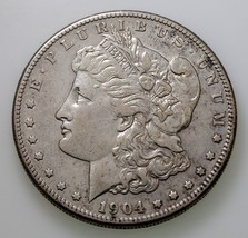 1904-S Silver Morgan Dollar in Extra Fine XF Condition, Light Gray Color - £395.60 GBP