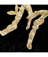 Sarah Coventry Brooch LETTER M Bamboo Twig Vintage Initial M - $26.75 CAD