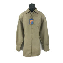 Ferera Men&#39;s Casual Button-Down Shirt Khaki Long Sleeve Size Medium - $35.99