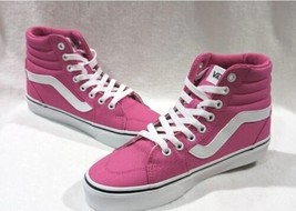 Vans Women&#39;s Filmore Fuchsia Canvas Hi Top Skate Shoes - Size 7 NWB - £51.87 GBP