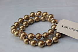 Gold Tone Metal Balls W Silver Stretch Bracelets 2 Bracelets NEW - £13.49 GBP