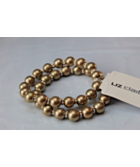 Gold Tone Metal Balls W Silver Stretch Bracelets 2 Bracelets NEW - $303.41 MXN