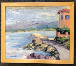 Oil Painting Original Provence France Beach Trail 17x20 Signed David Camardo - £74.47 GBP