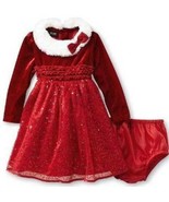 Girls Dress &amp; Bloomers Christmas Santa Red Sequin Holiday Set Toddler- 2... - £19.99 GBP