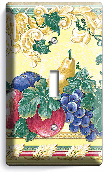 FRESH FRUITS VEGETABLES VICTORIAN STYLE SINGLE LIGHT SWITCH PLATES KITCHEN DECOR