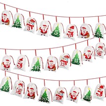 Christmas Advent Calendar 2022 Decorations, 24 Days Dimity Burlap Gift B... - $19.99